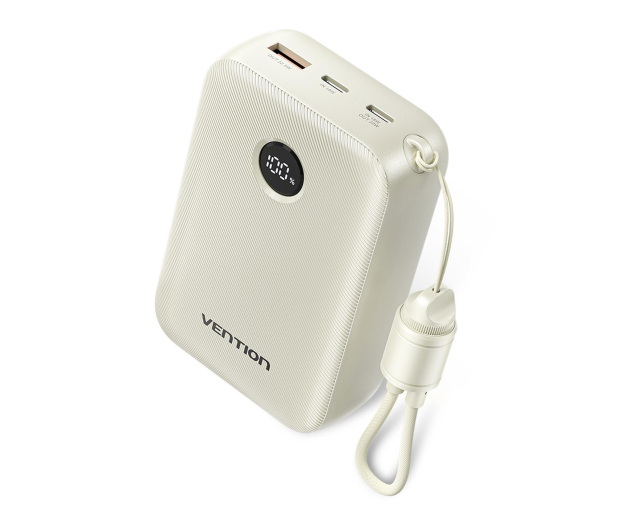 Vention Powerbank 20000mAh 2xUSB-C,USB-A z wyświetlaczem beżowy - 1543383 - zdjęcie